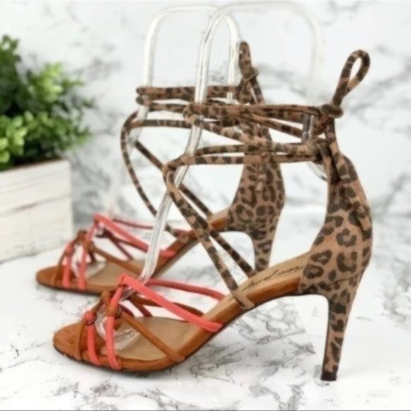ISO | Free People | Leopard strappy caged heels - Picture 2 of 3